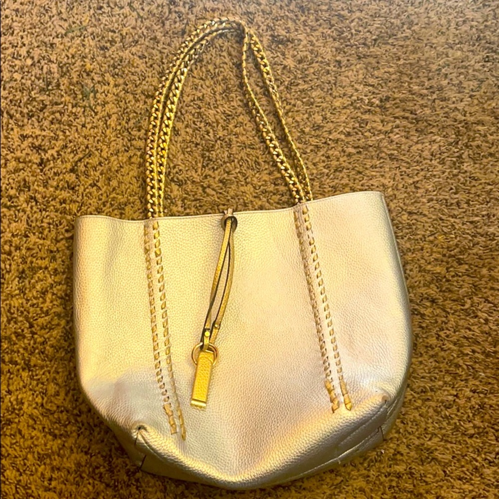 Silver and Gold Leather Purse